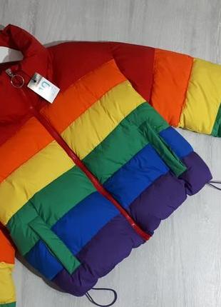 Коротка куртка primark/кольорова куртка демисезон/різнокольорова. дута курточка.10 фото