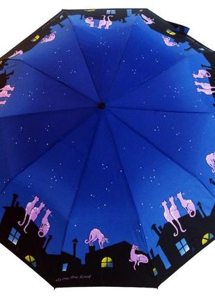 Зонт zest, полуавтомат серия 10 спиц, расцветка коты на крыше1 фото