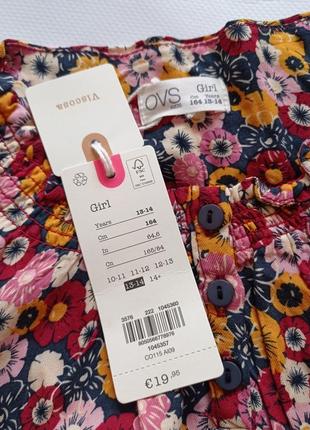 Ovs. италия. цветастая блуза из вискозы 164 размер.4 фото