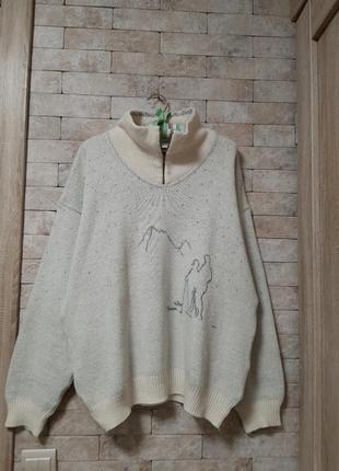 Объёмный свитер поло из шерсти  альпаки  винтаж1 фото
