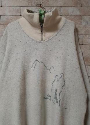 Объёмный свитер поло из шерсти  альпаки  винтаж2 фото