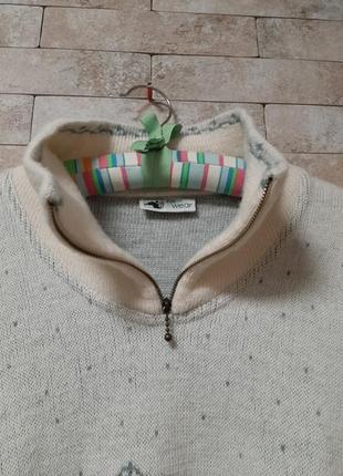 Объёмный свитер поло из шерсти  альпаки  винтаж4 фото