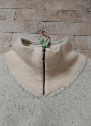 Объёмный свитер поло из шерсти  альпаки  винтаж5 фото