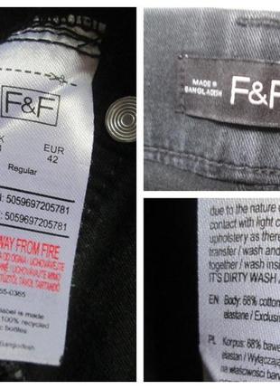 Шикарные стрейчевые джинсы скинни графит высокая посадка f&f 🌺🍒🌺10 фото