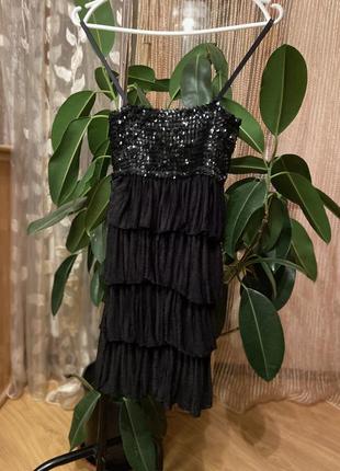 Чорна сукня нарядна міні1 фото