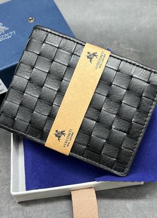 Чоловічий гаманець із плетеної шкіри visconti pt107
