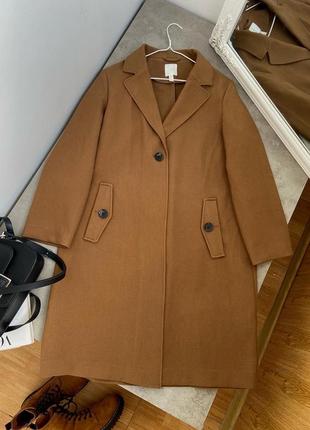 Стильное брендовое миди пальто оверсайз бойфренд базове h&m6 фото
