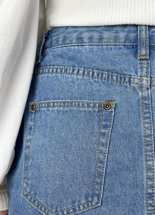 Блакитна джинсова спідниця міні 1+1=33 фото