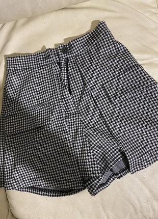 Шорты-юбка в клетку