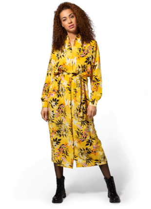 Дуже гарна сукня сорочка міді casual ladies жовта в квітковий принт  розмір xl1 фото
