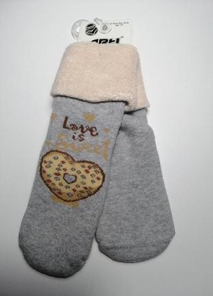 Махра. дитячі теплі махрові шкарпетки для дівчинки. дитячі теплі махрові носки носочки для дівчаток 3-4 роки. туреччина1 фото