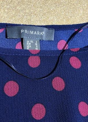 Блузка темно синего цвета в горох от primark в идеальном состоянии размер s6 фото