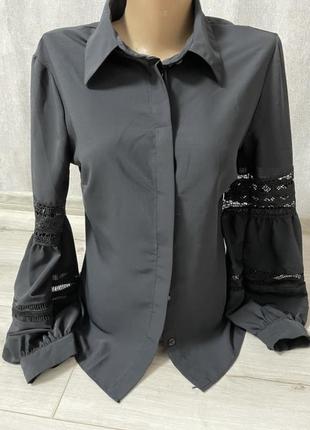 Блузка чёрного цвета , рубашка , женская одежда
