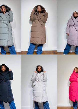 Об'ємний пуховик куртка сіра