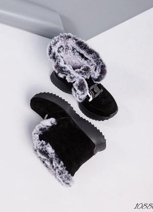 Замшеві черевики зимові високі лофери з натуральної замші замшевые ботинки высокие лоферы зимние5 фото