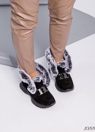 Замшеві черевики зимові високі лофери з натуральної замші замшевые ботинки высокие лоферы зимние