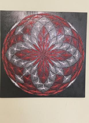 Мандала « лотос» в технике string art1 фото