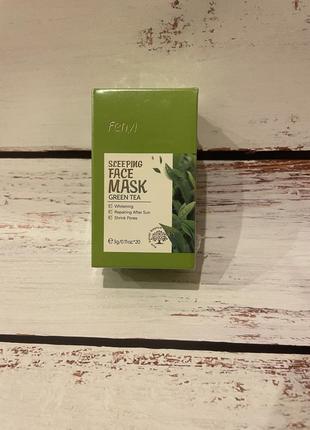 Набір нічних масок з зеленим чаєм fenyi green tea sleeping face mask, 20 шт по 3 грама
