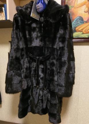 ‼️ шуба норковая carolina fur. шубка под пояс (норка чёрная, натуральная)9 фото