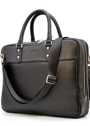 Тонкая шкіряна сумка-портфель на два відділення taa-4766-4lx