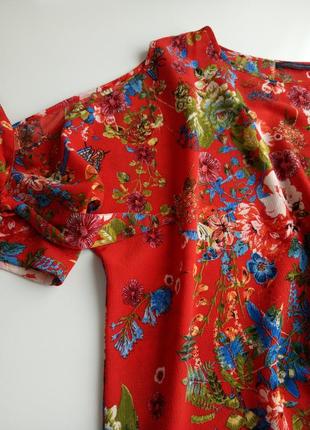 24 размер красивейшая оригинальная блуза в цветочный принт1 фото