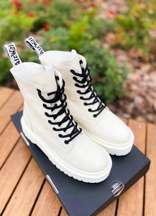 Черевики dr.martens jadon white (premium)7 фото