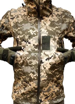 Куртка тактическая демисезонная softshell pixel всу, размер s (46-48)2 фото