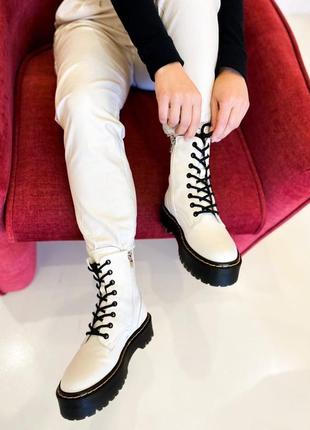 Черевики термо dr. martens jadon ii white black (premium)2 фото