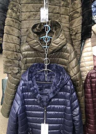 Зимняя двусторонняя куртка- шуба,мех+ плащёвка, италия,люкс качество.5 фото