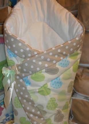 Конверт - ковдру зимовий на виписку новонародженого, плед в ліжечко, коляску,санки3 фото