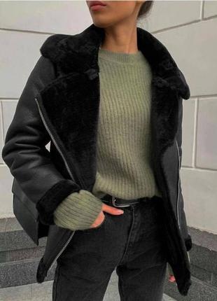 Дубленка  авиатор фабричный китай