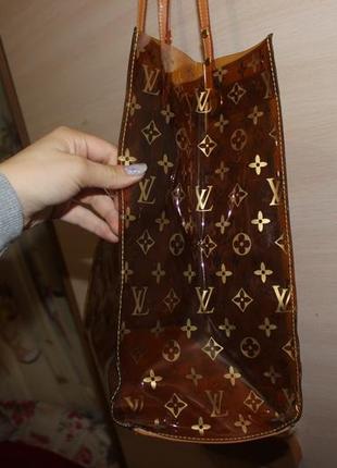 Стильна прозразная  сумка шопер  louis vuitton3 фото