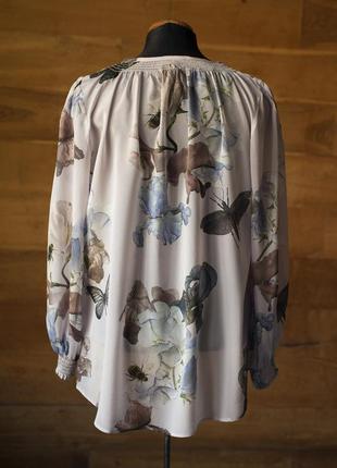 Шовкова бузкова блузка з великими квітами жіноча dea kudibal, розмір xs5 фото