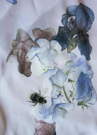Шовкова бузкова блузка з великими квітами жіноча dea kudibal, розмір xs8 фото