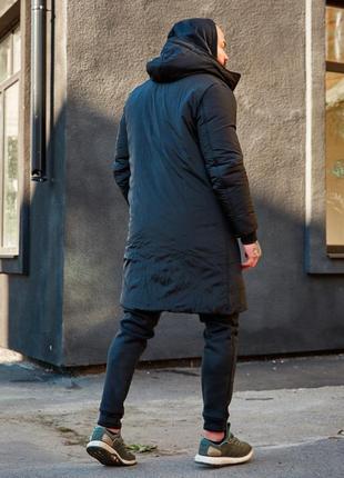 Зимняя парка - куртка мужская черная3 фото