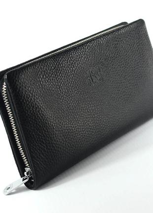 Кожаный мужской клатч кошелек на молнии деловая сумочка из натуральной кожи с кистевой ручкой2 фото