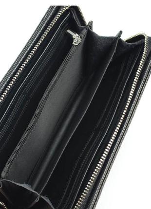 Кожаный мужской клатч кошелек на молнии деловая сумочка из натуральной кожи с кистевой ручкой8 фото