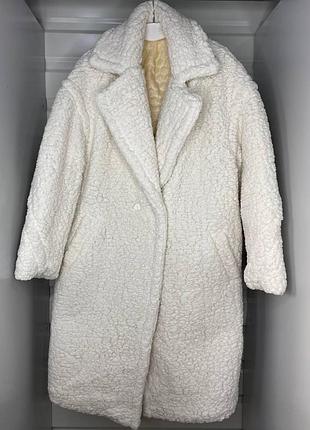 Шуба шубка еко хутро біла молочна тепла зима