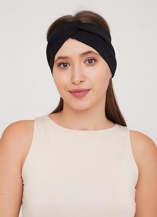 Жіноча чорна/сіра/біла пов'язка на голову (28331-black/white/grey)