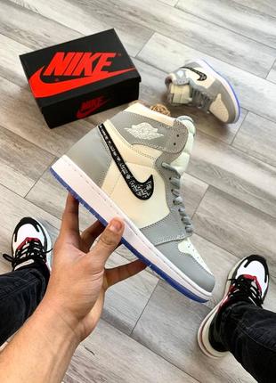 Nike air jordan 1 silver+dior