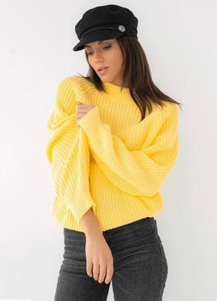 Сведр свитер женский жёлтый вязаный