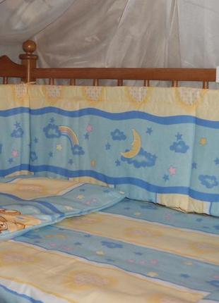 Постелька в детскую кроватку из 3-ед. -радуга1 фото