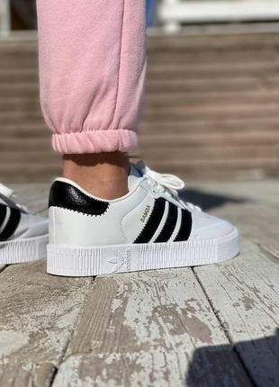 Жіночі кросівки adidas samba white black / smb9 фото