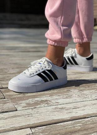 Жіночі кросівки adidas samba white black / smb10 фото