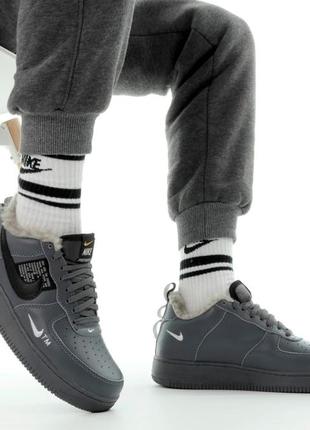 Кросівки зимні чоловічі найк форс nike air force winter, кроссовки мужские зимние найк4 фото