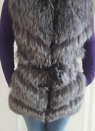 Жилет чорнобурка /шкіра , жилетка розмір м