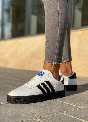 Жіночі кросівки adidas samba rose white leather / smb