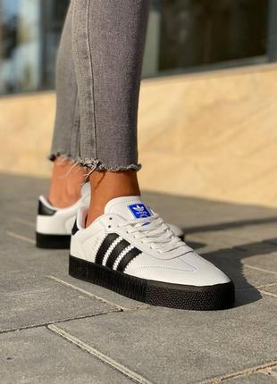 Жіночі кросівки adidas samba rose white leather / smb2 фото
