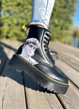 Зимові жіночі черевики dr. martens, женские зимние ботинки доктор мартинс3 фото