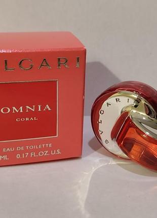 Bvlgari omnia coral,женская туалетная вода,миниатюра 5 мл1 фото